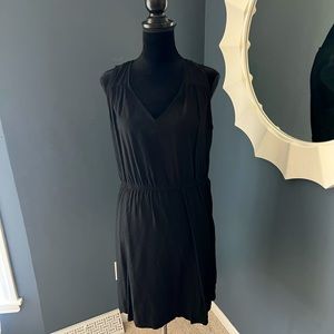 V Neck Black Dress